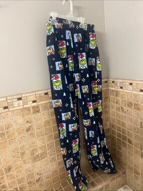 Navy Grinch Holiday Pajama Pants